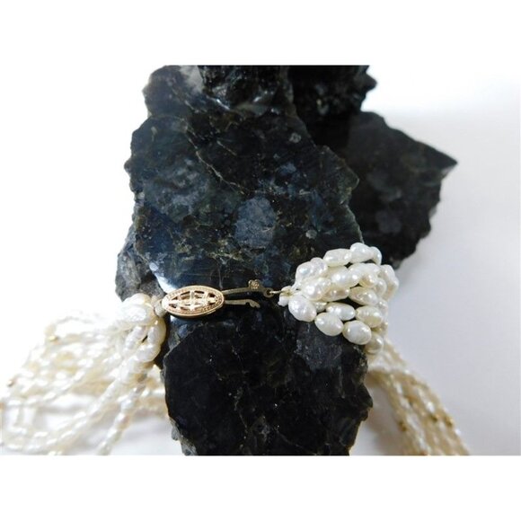 7/1108 Multistrand Freshwater Pearls with 14k Beads and Clasp - Picture 9 of 10